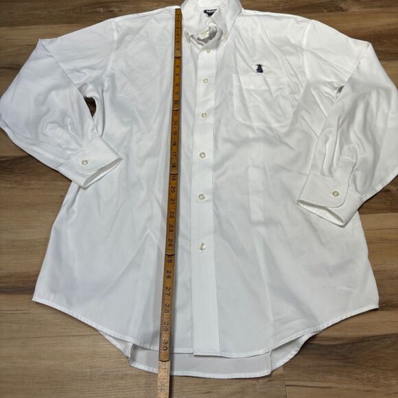 Lands' End Shirt Mens Medium White Cotton Button Down - Picture 5 of 8